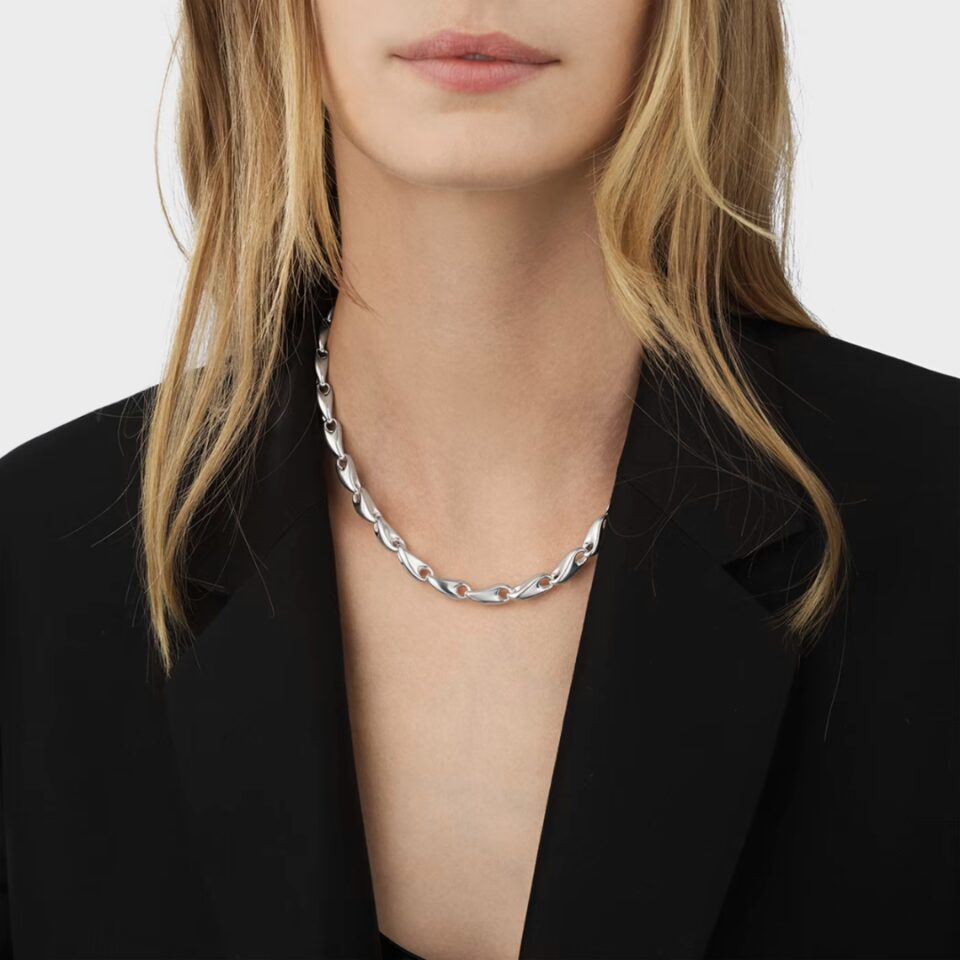 GEORG JENSEN - KJEDE, REFLECT LENKE MEDIUM SØLV - STYLING HENNE