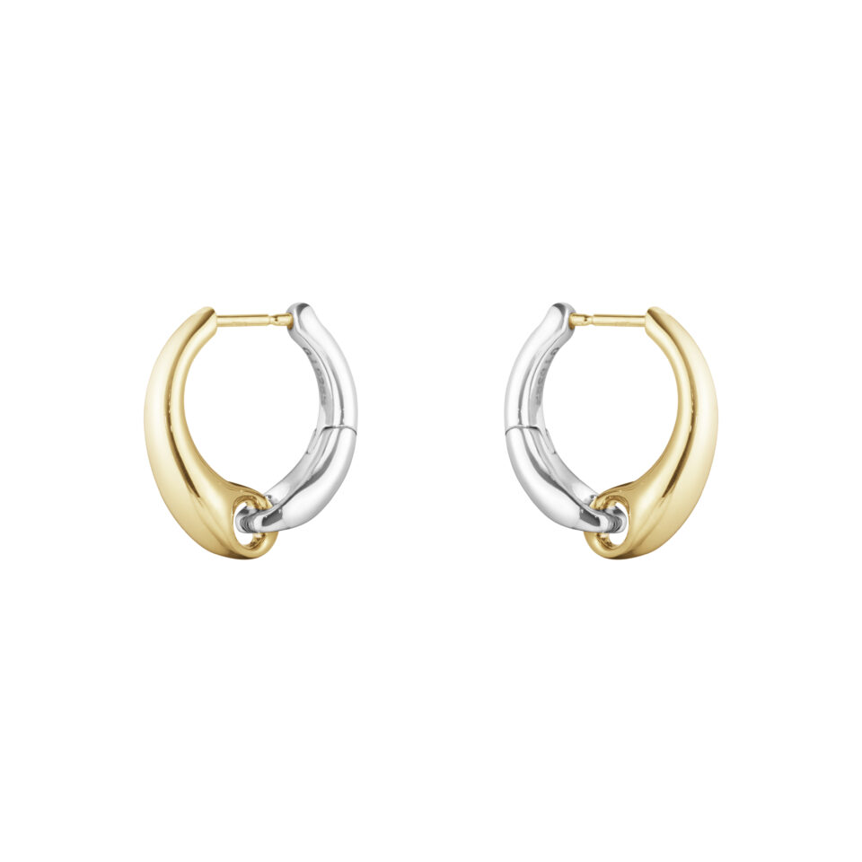 GEORG JENSEN - ØREDOBBER, REFLECT HOOPS STORE GULT GULL OG SØLV