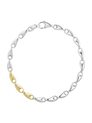GEORG JENSEN - ARMBÅND, REFLECT LENKE SMALT GULT GULL OG SØLV