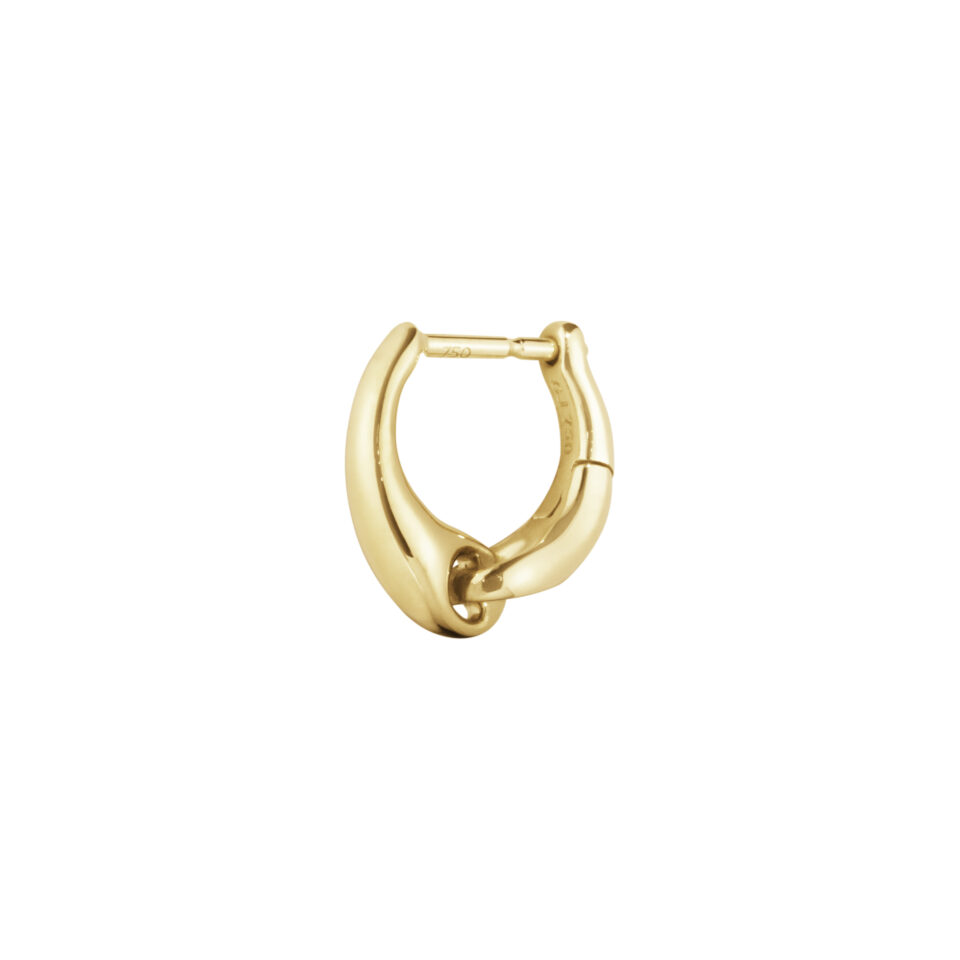 GEORG JENSEN - ØREDOBBER, REFLECT HOOP ENKEL LITEN GULT GULL OG SØLV