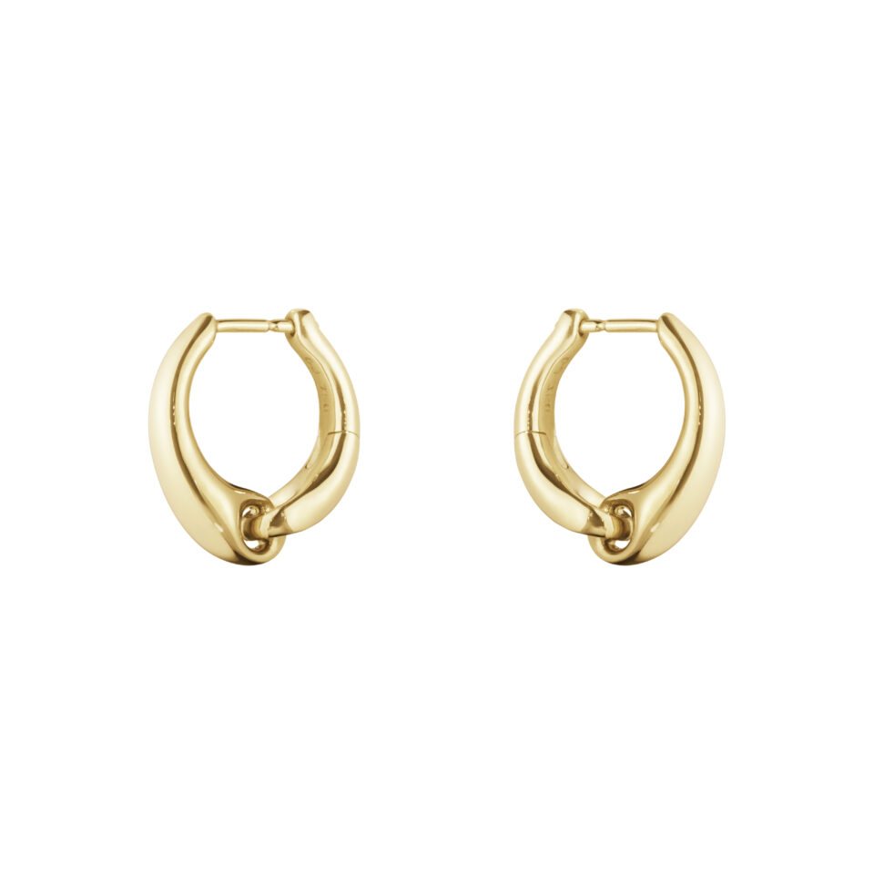 GEORG JENSEN - ØREDOBBER, REFLECT HOOPS STORE GULT GULL