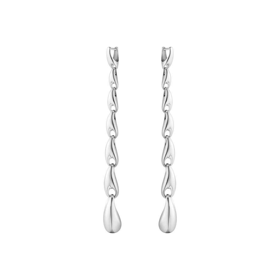GEORG JENSEN - ØREDOBBER, REFLECT LENKE ØRERINGER EKSTRA LANGE SØLV