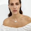 GEORG JENSEN - HALSKJEDE, DAISY ANHENG 4 BLOMSTER SØLV MED HVIT EMALJE - STYLING