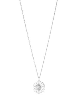 GEORG JENSEN - HALSKJEDE, DAISY ANHENG SØLV MED HVIT EMALJE