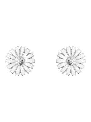 GEORG JENSEN - ØREDOBBER, DAISY SØLV MED HVIT EMALJE