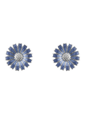 GEORG JENSEN - ØREPYNT, DAISY SØLV MED BLÅ EMALJE