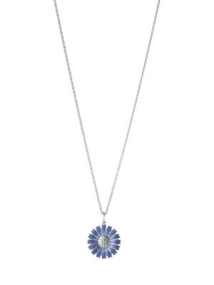 GEORG JENSEN - HALSKJEDE, DAISY ANHENG SØLV MED BLÅ EMALJE