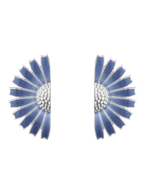 GEORG JENSEN - ØREDOBBER, DAISY STATEMENT SØLV MED BLÅ EMALJE