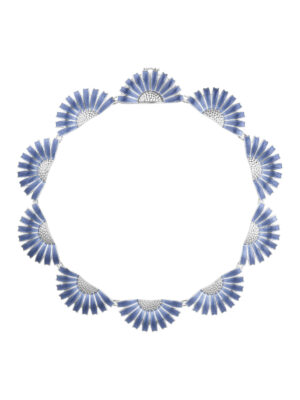 GEORG JENSEN - HALSKJEDE, DAISY STATEMENT COLLIER SØLV MED BLÅ EMALJE