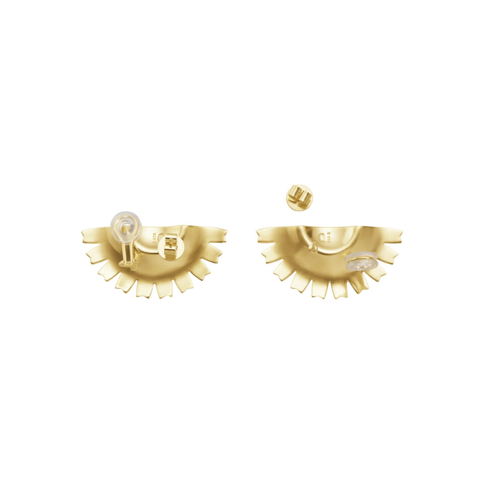 GEORG JENSEN - ØREDOBBER, DAISY STATEMENT SØLV MED HVIT EMALJE - DETALJER