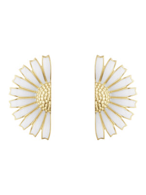 GEORG JENSEN - ØREDOBBER, DAISY STATEMENT SØLV MED HVIT EMALJE