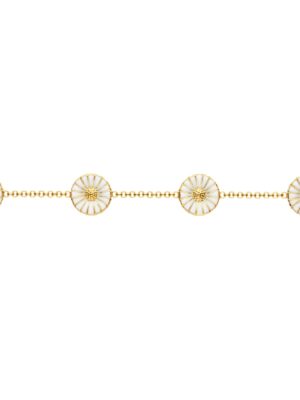 GEORG JENSEN - ARMBÅND, DAISY FORGYLT SØLV MED HVIT EMALJE