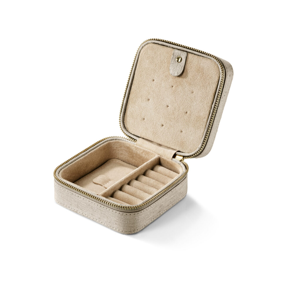 Smykkeskrin, 100 % råsilke beige