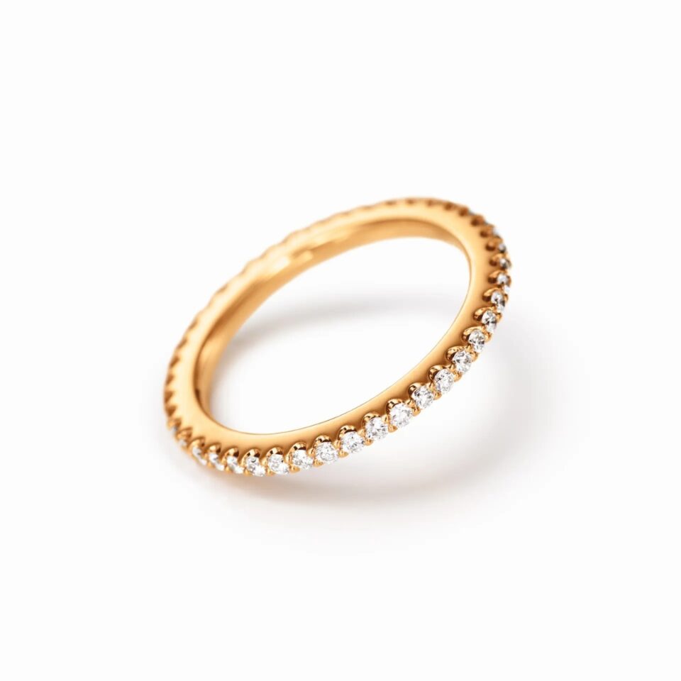 Ring, Love Bands rett gult gull 0,40-0,47 ct TW.VS.