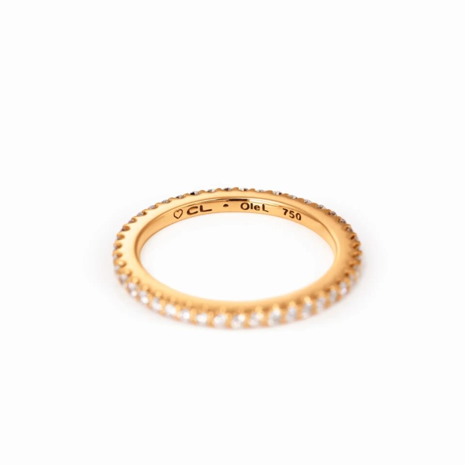 Ring, Love Bands rett gult gull 0,40-0,47 ct TW.VS.