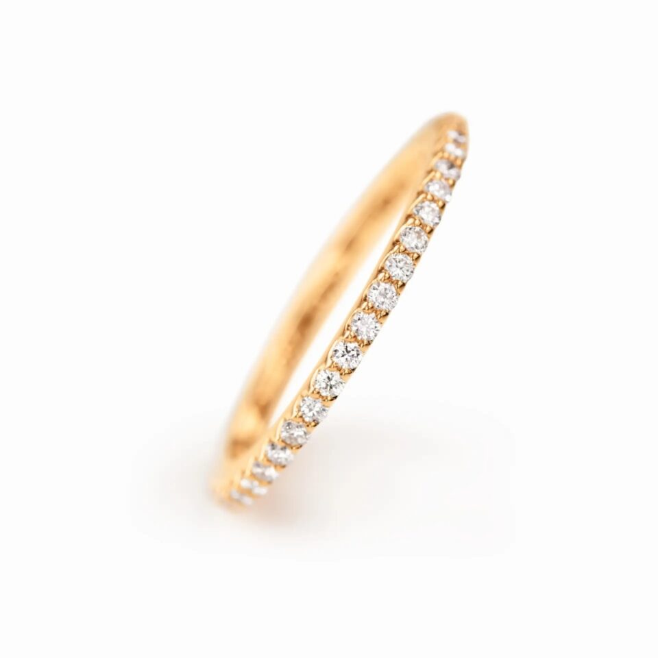 Ring, Love Bands rett gult gull 0,40-0,47 ct TW.VS.
