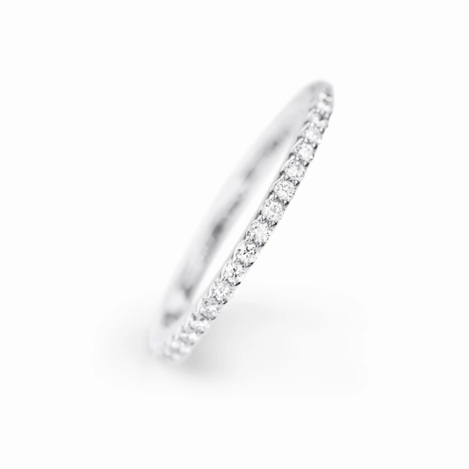 Ring, Love Bands rett hvitt gull 0,40-0,47 ct TW.VS.