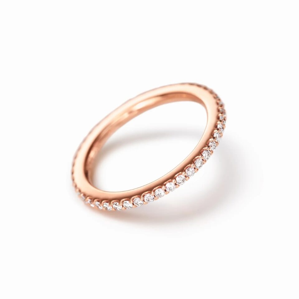 Ring, Love Bands rett roségull 0,40-0,47 ct TW.VS.