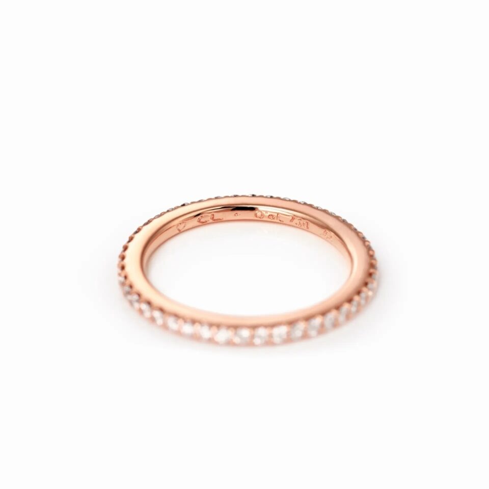 Ring, Love Bands rett roségull 0,40-0,47 ct TW.VS.