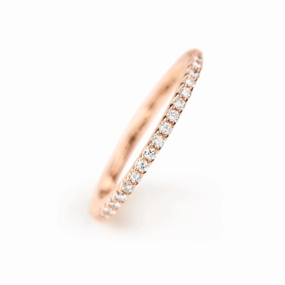 Ring, Love Bands rett roségull 0,40-0,47 ct TW.VS.