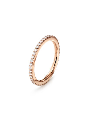 Ring, Love Bands rett roségull 0,40-0,47 ct TW.VS.