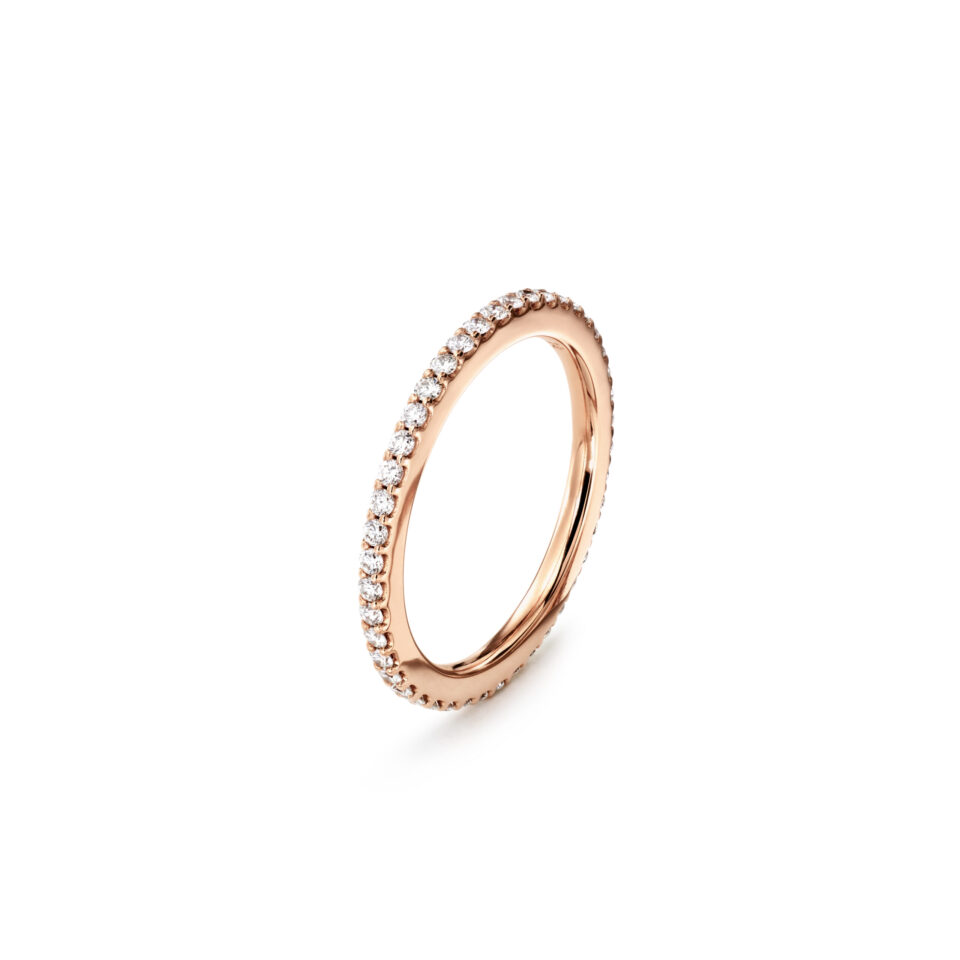 Ring, Love Bands rett roségull 0,40-0,47 ct TW.VS.