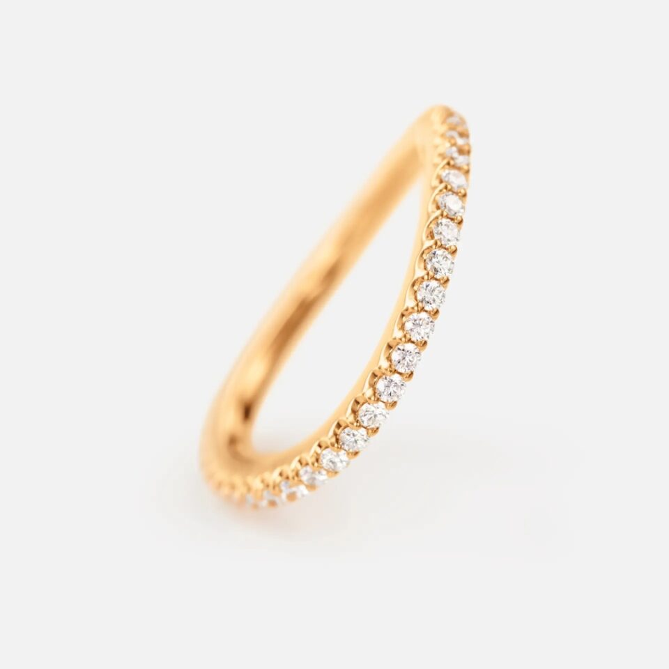 Ring, Love Bands buet gult gull 0,40-0,47 ct TW.VS.