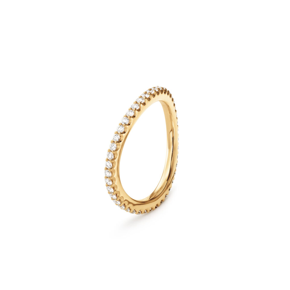 Ring, Love Bands buet gult gull 0,40-0,47 ct TW.VS.