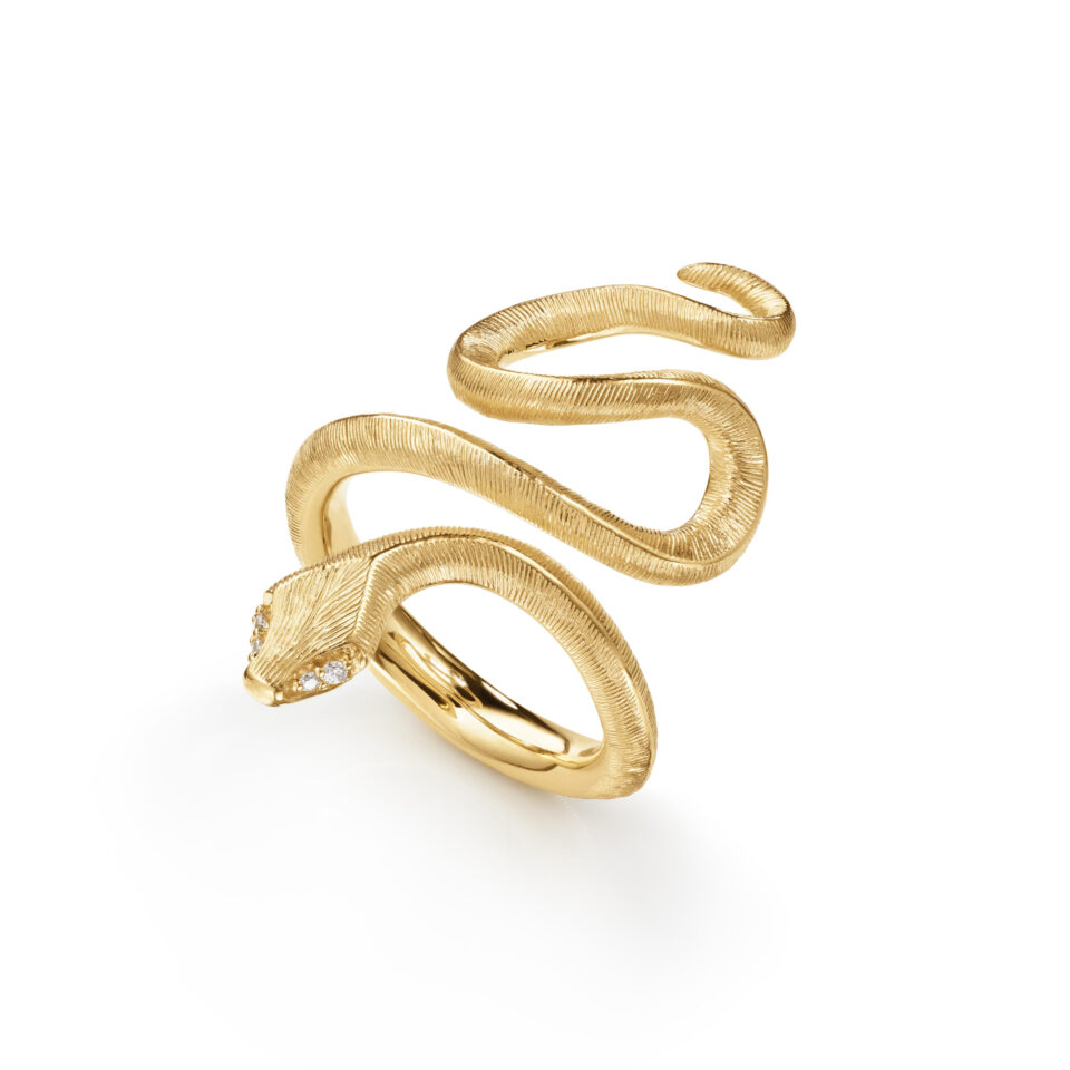 Ring, Snakes medium 0,02 ct TW.VS.