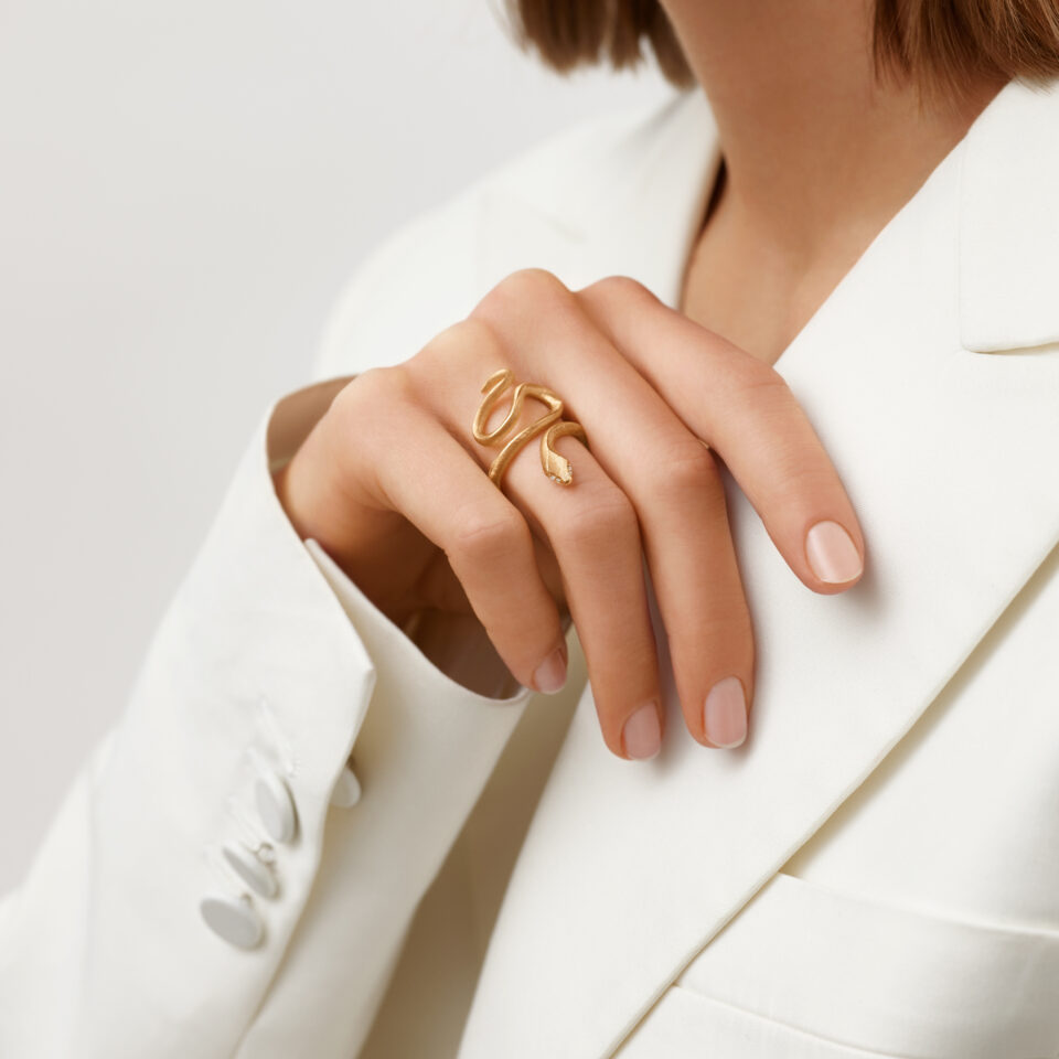 Ring, Snakes medium 0,02 ct TW.VS.