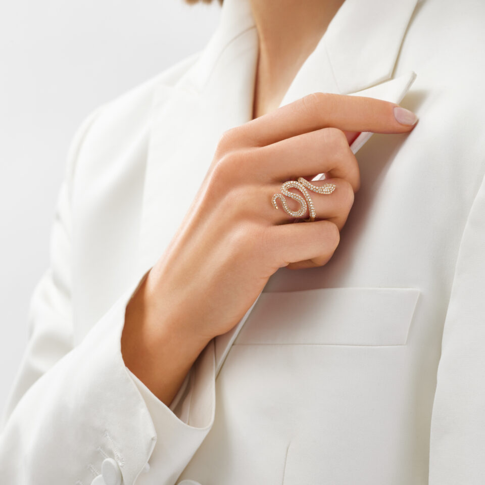 Ring, Snakes Pavé medium 1,35 ct TW.VS.