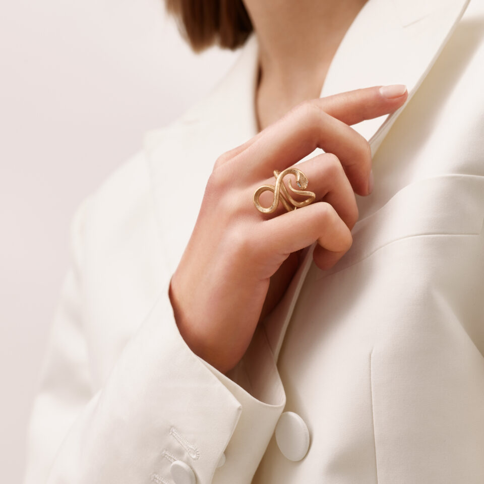 Ring, Snakes stor 0,02 ct TW.VS.