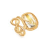 Ring, Snakes liten Rutilkvarts og Diamanter 0,04 ct TW.VS.