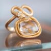 Ring, Snakes liten Rutilkvarts og Diamanter 0,04 ct TW.VS.