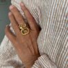 Ring, Snakes liten Rutilkvarts og Diamanter 0,04 ct TW.VS.