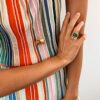 Ring, Snakes liten Malakitt og Diamanter 0,04 ct TW.VS.