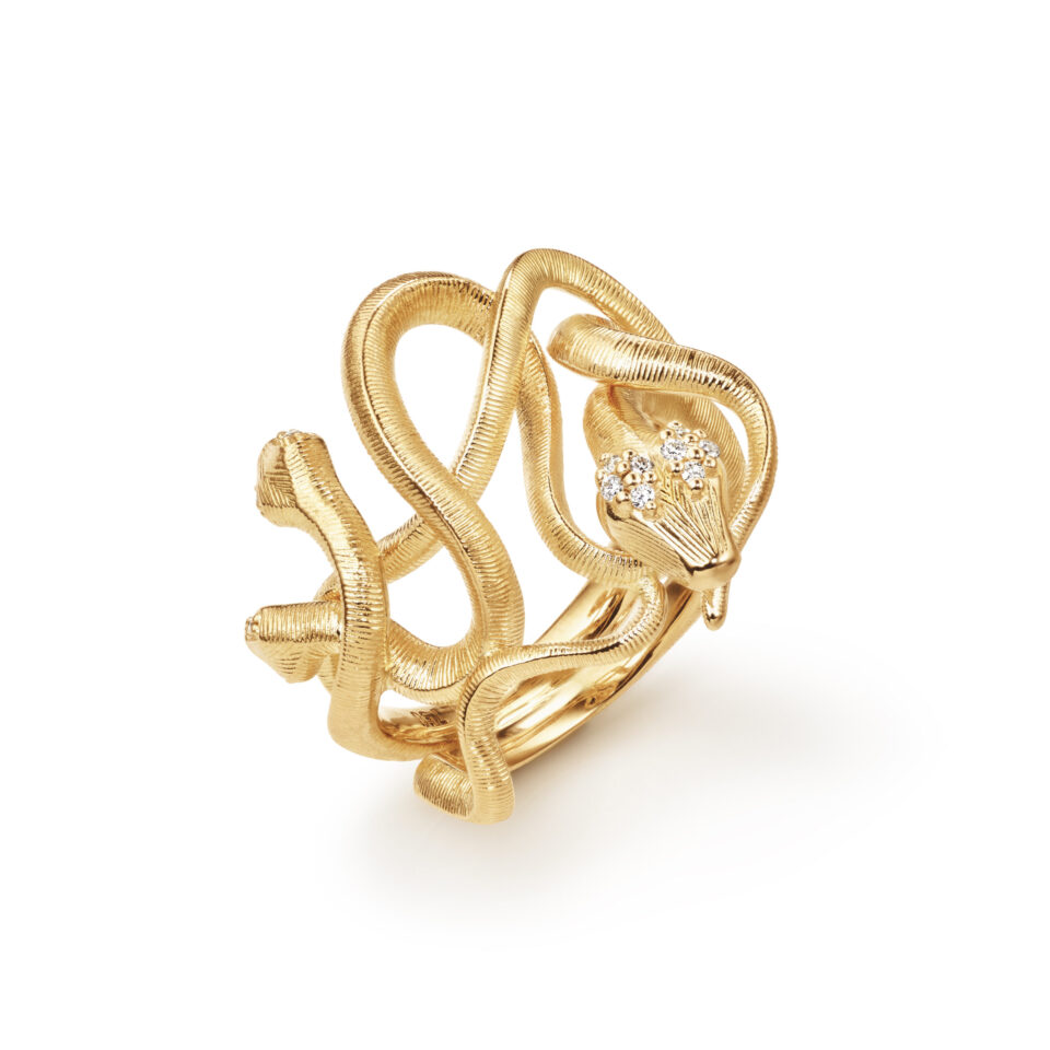 Ring, Snakes Medusa 0,03 ct TW.VS.