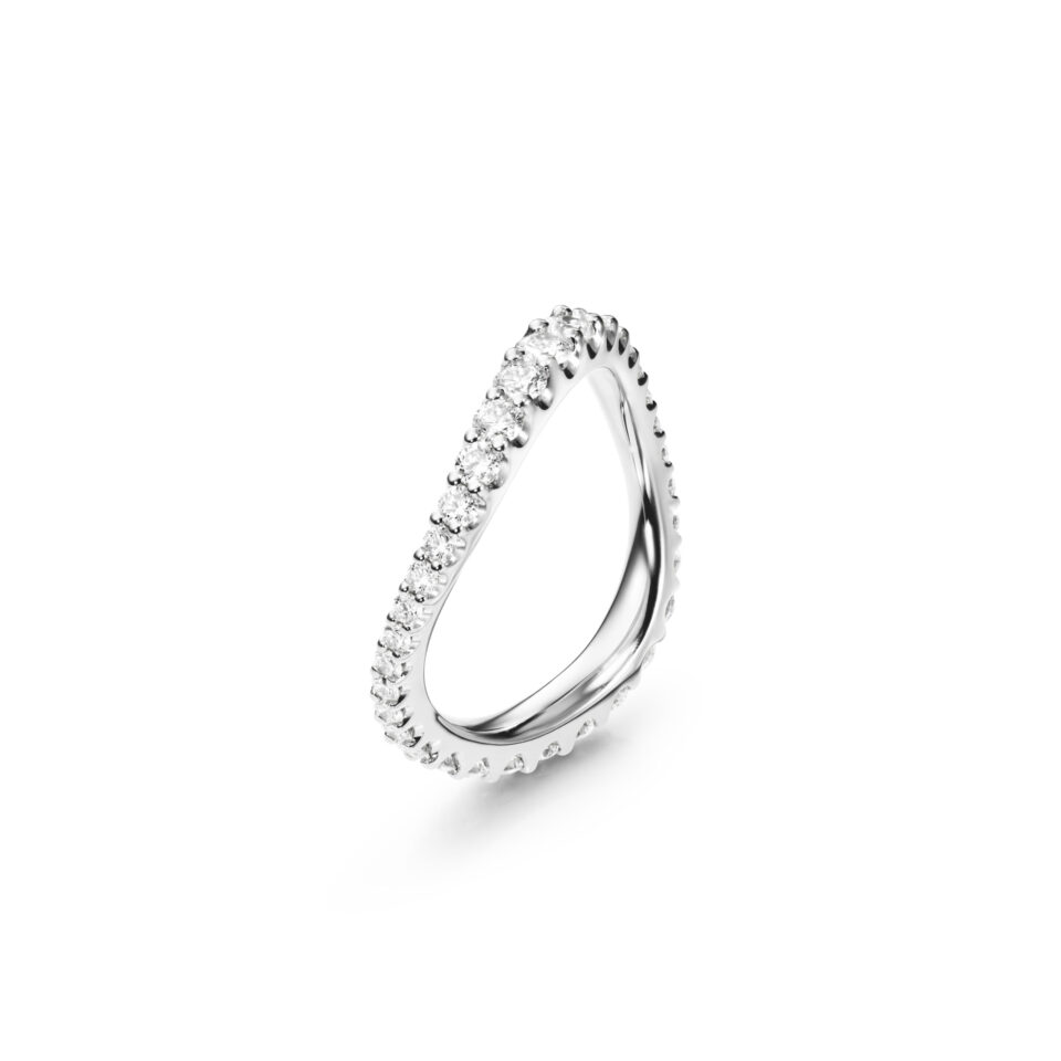 Ring, Love Bands buet bred hvitt gull 0,90-1,00 ct TW.VS.