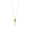 GEORG JENSEN - HALSKJEDE, MAGIC ANHENG MED PERLE OG DIAMANTER 0,04 CT. GULT GULL