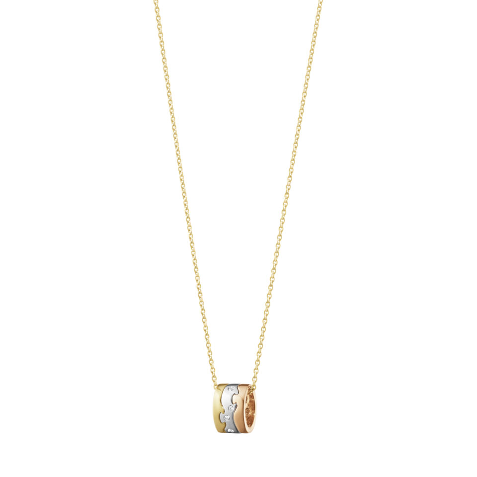 GEORG JENSEN - HALSKJEDE, FUSION ANHENG MED DIAMANTER 0,05 CT. MULTI