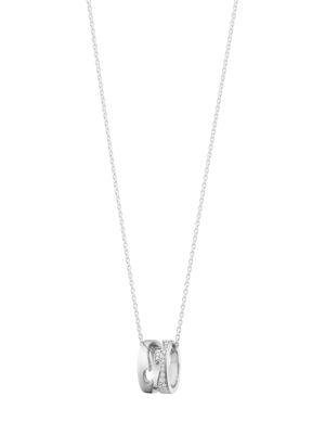 GEORG JENSEN - HALSKJEDE, FUSION ANHENG ÅPEN PAVÉ 0,22 CT. HVITT GULL