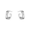 GEORG JENSEN - ØREDOBBER, FUSION HOOPS SMÅ MED DIAMANTER 0,18 CT. HVITT GULL