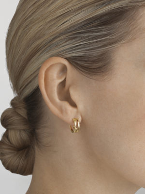 GEORG JENSEN - ØREDOBBER, FUSION HOOPS SMÅ GULT GULL - STYLING