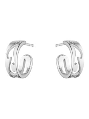 GEORG JENSEN - ØREDOBBER, FUSION HOOPS SMÅ HVITT GULL