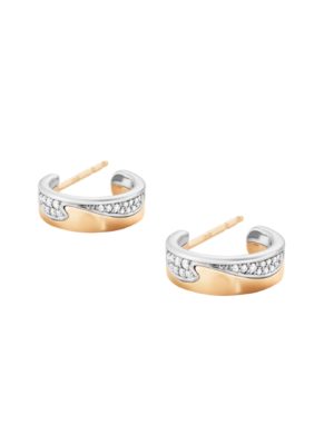 GEORG JENSEN - ØREDOBBER, FUSION HOOPS SMÅ MED DIAMANTER 0,18 CT. ROSÉGULL OG HVITT GULL - DETALJER