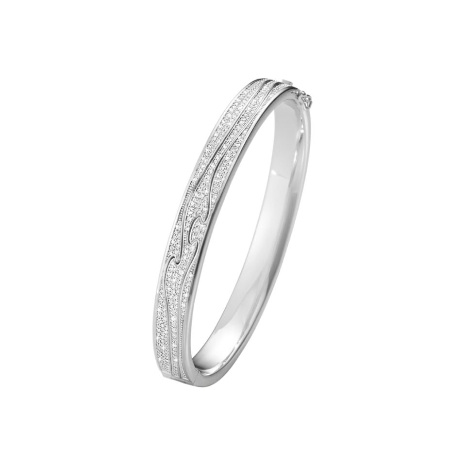 GEORG JENSEN - ARMRING, FUSION BANGLE PAVÉ 2,06-2,19 CT. HVITT GULL