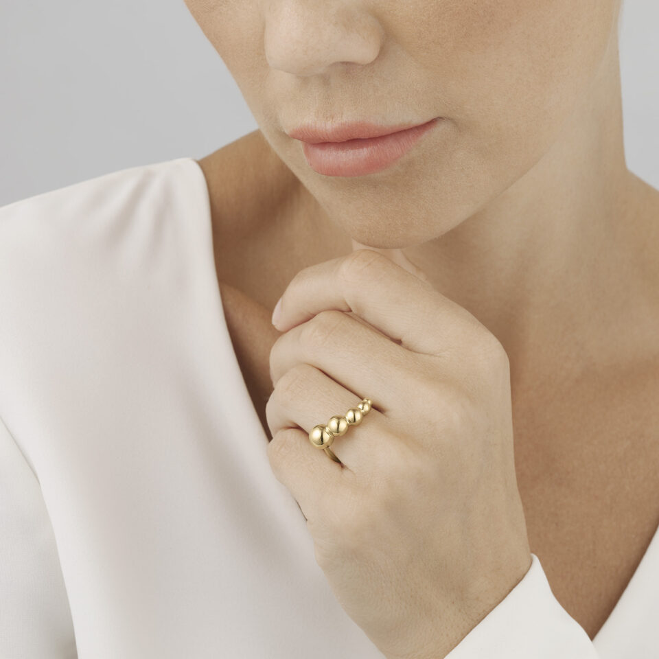 GEORG JENSEN - RING, MOONLIGHT GRAPES SLIM GULT GULL - STYLING