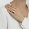 GEORG JENSEN - RING, FUSION CENTERRING MED DIAMANTER 0,16 CT. HVITT GULL -STYLING