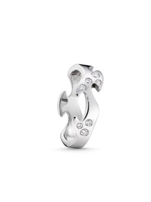 GEORG JENSEN - RING, FUSION CENTERRING MED DIAMANTER 0,16 CT. HVITT GULL