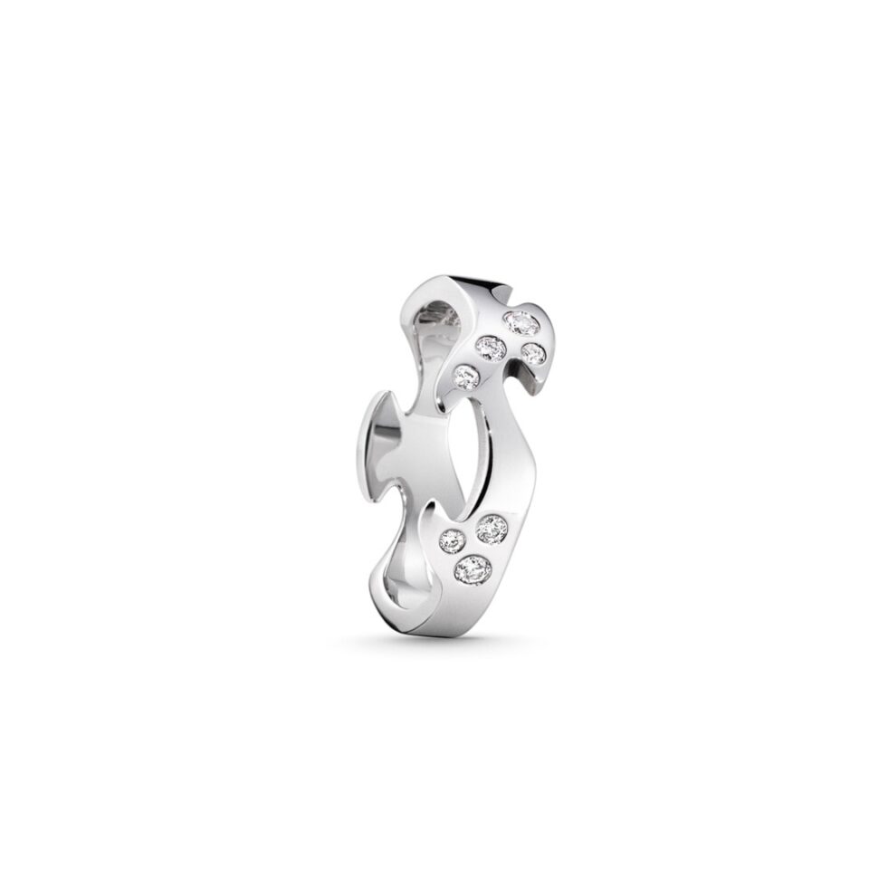 GEORG JENSEN - RING, FUSION CENTERRING MED DIAMANTER 0,16 CT. HVITT GULL